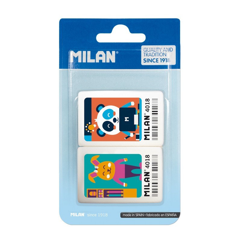 Gomme souple Milan 4018 lot de 2 pour papeterie Gomme souple Milan 4018 lot de 2 pour papeterie