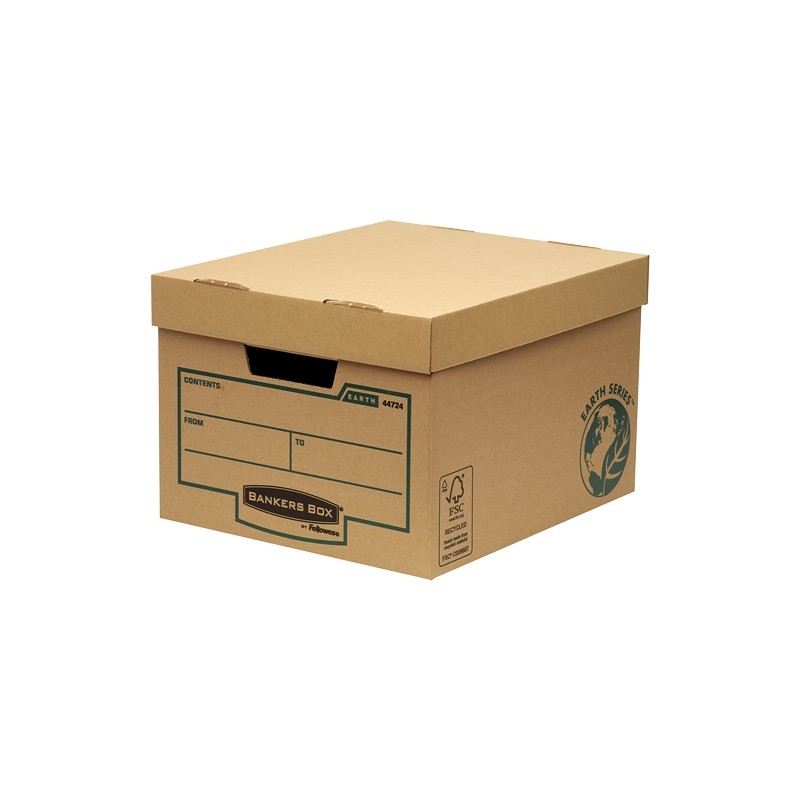 LOT de 10 Fellowes Bankers Box Earth File Container - Assemblage manuel - Carton recyclé certifié FSC - Couleur Marron