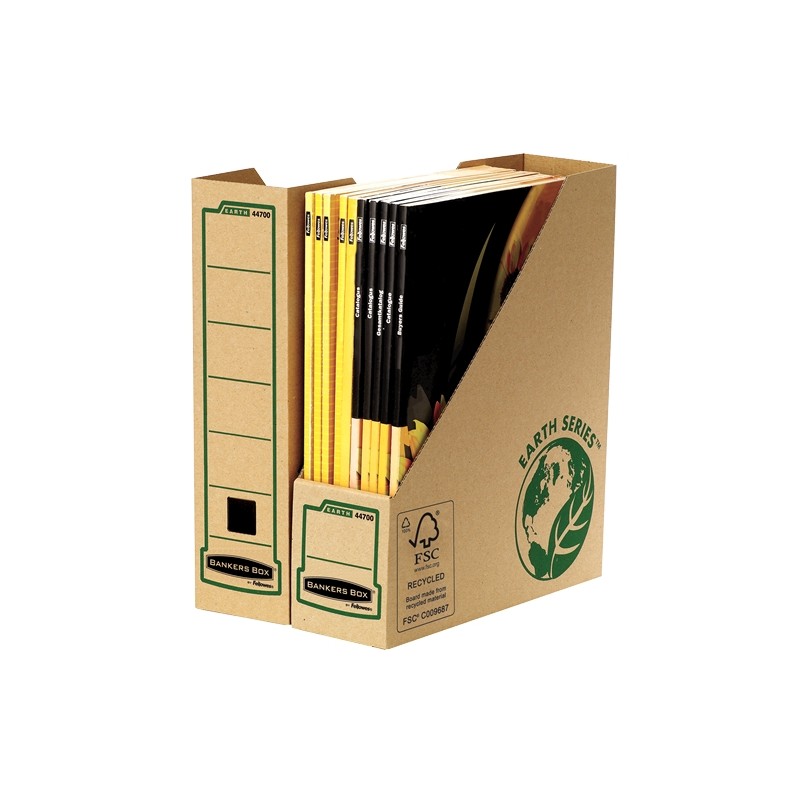 LOT de 20 Fellowes Bankers Box Earth Magazine Rack A4 - Carton Recyclé Certifié FSC - Couleur Marron