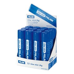 ✅ LOT de 12 Bâton de colle milan moyen - Quantité 21gr - Sans solvant - Séchage rapide - Usage scolaire coule en stock