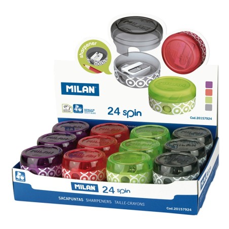 ✅ Lot de 24 taille-crayons avec réservoir - Lame en acier couleur en stock