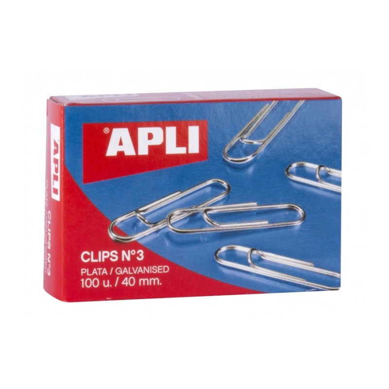 Apli Lot de trombones Clips Galvanisés nº3 40 mm