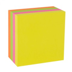 Apli Funny Cube de 400 Notes Autocollantes 75 x 75 mm - Couleurs Fluorescentes Assorties
