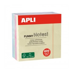 ✅ Apli Funny Cube de 400 Notes Autocollantes 75 x 75 mm - Couleurs Pastel Assorties en stock
