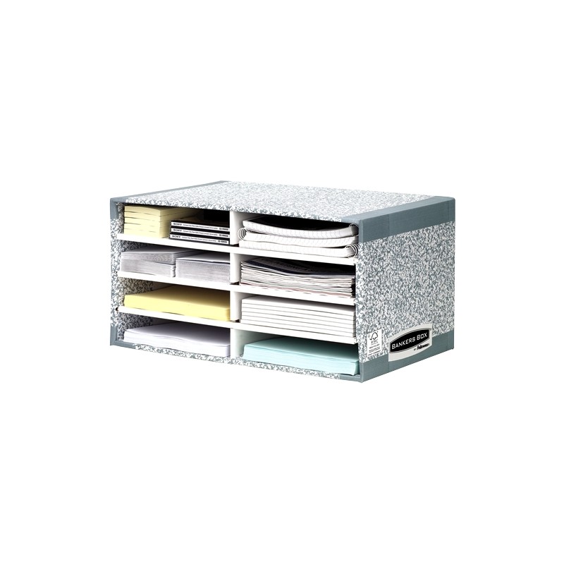 Trieur de bureau Fellowes Bankers Box - Assemblage automatique Fastfold - Carton recyclé certifié FSC - Couleur grise