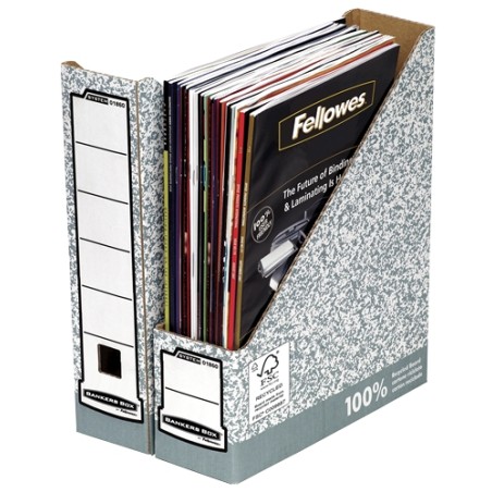 ✅ LOT de 10 Fellowes Bankers Box Magazine Rack A4 80mm - Assemblage manuel - Carton recyclé Certification FSC - en stock