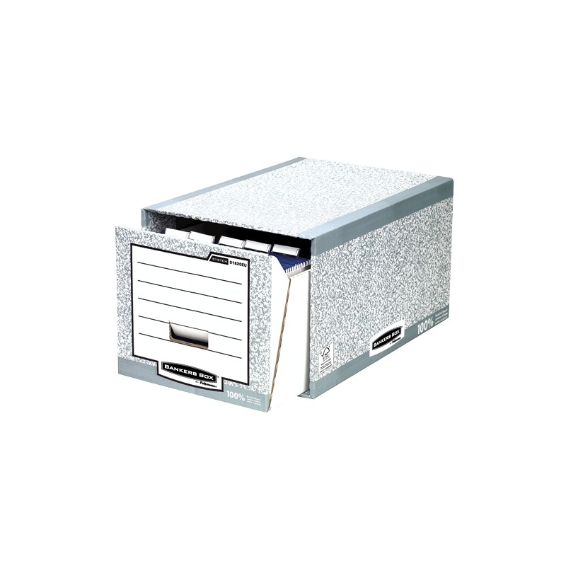 LOT de 5 Fellowes Bankers Box File Drawer - Assemblage manuel - Certification FSC en carton recyclé - Couleur grise