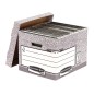 LOT de 10 Conteneur de fichiers Fellowes Bankers Box - Fastfold Self Assembly - Carton recyclé certifié FSC - Couleur grise