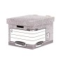 LOT de 10 Conteneur de fichiers Fellowes Bankers Box - Fastfold Self Assembly - Carton recyclé certifié FSC - Couleur grise