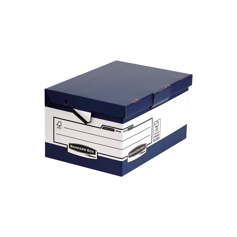 LOT de 10 Fellowes Bankers Box Ergo-Stor Maxi File Container avec Poignées Ergonomiques - Couvercle Fixe - Assemblage