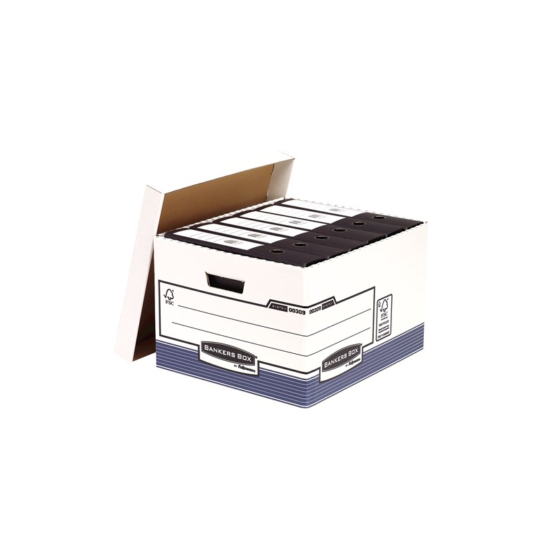 LOT de 10 Fellowes Bankers Box Folio File Container - Fastfold Self Assembly - Carton recyclé certifié FSC