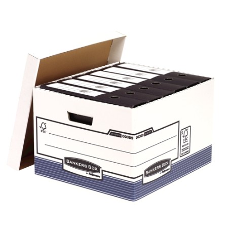 ✅ LOT de 10 Fellowes Bankers Box Folio File Container - Fastfold Self Assembly - Carton recyclé certifié FSC c en stock