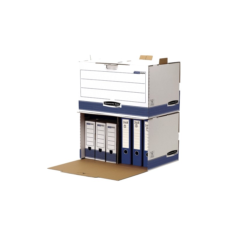 LOT de 5 Conteneur de fichiers Fellowes Bankers Box - Accès frontal - Assemblage manuel - Carton recyclé certifié FSC