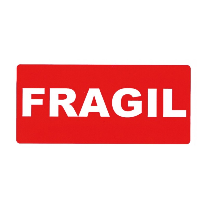 Apli Rouleau de 200 Etiquettes Permanentes - Fragile - Couleur Rouge