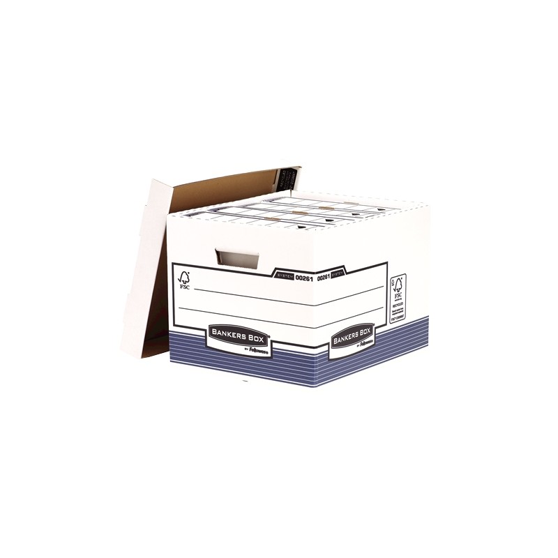 LOT de 10 Conteneur de fichiers Fellowes Bankers Box - Fastfold Self Assembly - Carton recyclé certifié FSC