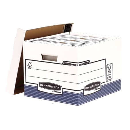 ✅ LOT de 10 Conteneur de fichiers Fellowes Bankers Box - Fastfold Self Assembly - Carton recyclé certifié FSC en stock