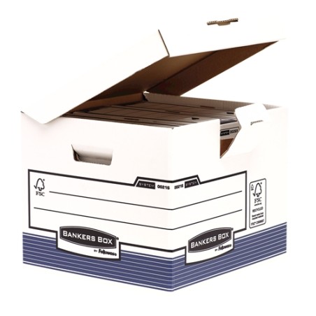 ✅ LOT de 10 Conteneur de fichiers Fellowes Bankers Box - Couvercle fixe - Assemblage automatique Fastfold - Cart en stock