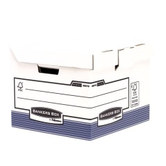 LOT de 10 Conteneur de fichiers Fellowes Bankers Box - Couvercle fixe - Assemblage automatique Fastfold - Carton recyclé