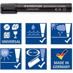 Marqueur permanent Staedtler Lumocolor - Lot de 10