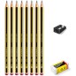 Crayons graphite HB Staedtler Noris 120 — pack de 8 — gomme, taille-crayon