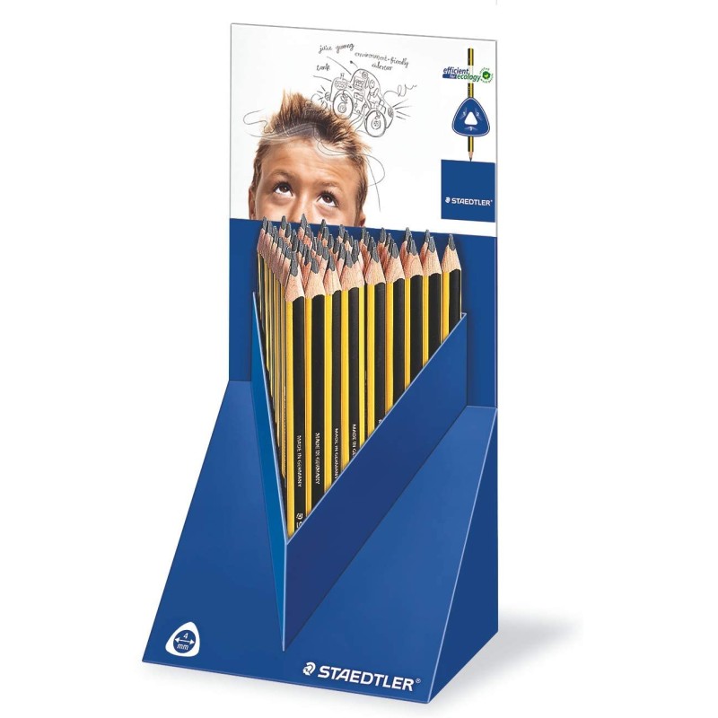 Crayons à mine graphite triangulaires HB Staedtler Jumbo Noris 119 - 48
