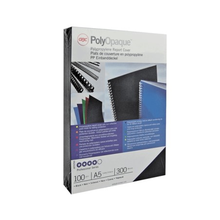 ✅ GBC PolyOpaque Pack de 100 Couvertures de Reliure A4 - 300 Microns - Couleur Noir couleur en stock