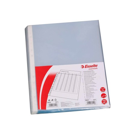 ✅ Lot 100 Protège-Doc. Esselte A4, 16 Trous, 80µm couleur en stock
