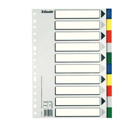 ✅ Intercalaires Plastique - 10 Onglets / 5 Couleurs - Multi-trous - Format Folio en stock