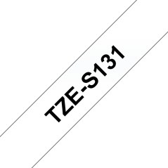 ✅ Brother TZeS131 Ruban d'étiquette laminé super adhésif original - Texte noir sur fond transparent - Largeur en stock