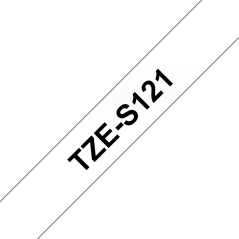 ✅ Brother TZeS121 Ruban d'étiquettes laminées super adhésif original - Texte noir sur fond transparent couleu en stock