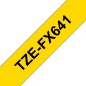 Brother TZeFX641 Original Ruban d'étiquettes plastifiées flexibles - Texte noir sur fond jaune - Largeur 18 mm x 8 mètres