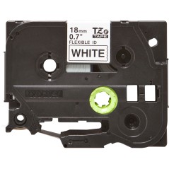 Brother TZeFX241 Original Ruban d'étiquettes plastifiées flexibles - Texte noir sur fond blanc - Largeur 18 mm x 8 mètres