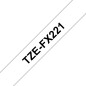 Brother TZeFX221 Ruban d'étiquettes plastifiées flexibles - Texte noir sur fond blanc