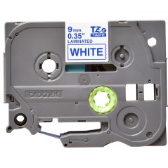 ✅ Brother TZe223 Ruban d'étiquettes laminées - Texte bleu sur fond blanc couleur Bleu/blanc en stock