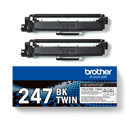 ✅ Brother TN247 Noir Lot de 2 cartouches de toner authentiques - TN247BKTWIN couleur Noir en stock