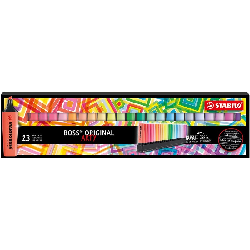 Marqueurs Fluo Stabilo Boss Arty Line - Pack de 23