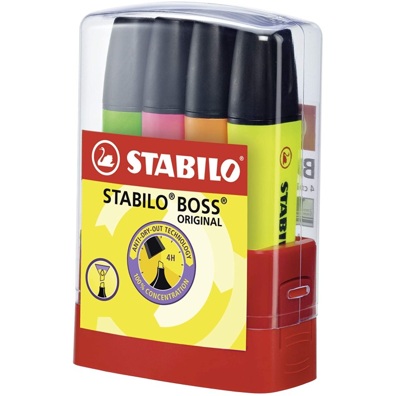 Marqueurs Fluo Stabilo Boss 70 - Pack de 4 | Papeterie