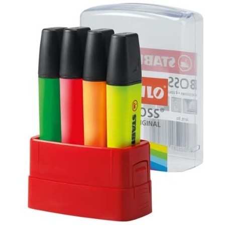 Marqueurs Fluo Stabilo Boss 70 - Pack de 4 | Papeterie