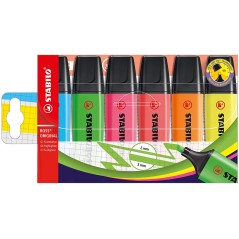 ✅ Stabilo Boss 70 Pack de 6 Marqueurs Fluo couleur en stock