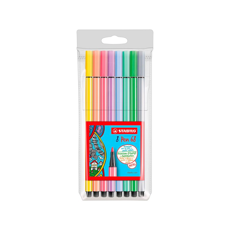 Stabilo Pen 68 Lot de 8 marqueurs aquarelle
