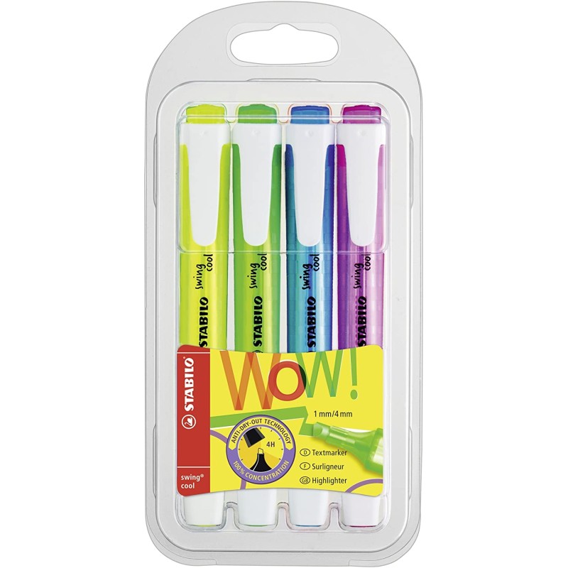 Marqueurs Fluo Stabilo Swing Cool - Pack de 4