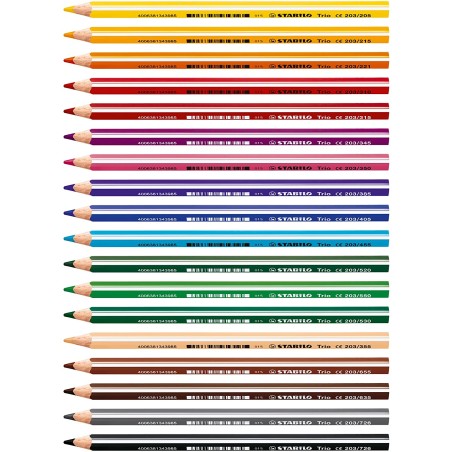 Lot 18 Crayons Stabilo Trio Épais 4,2 mm
