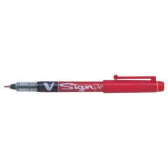 stylo fineliner rouge capuchon clip