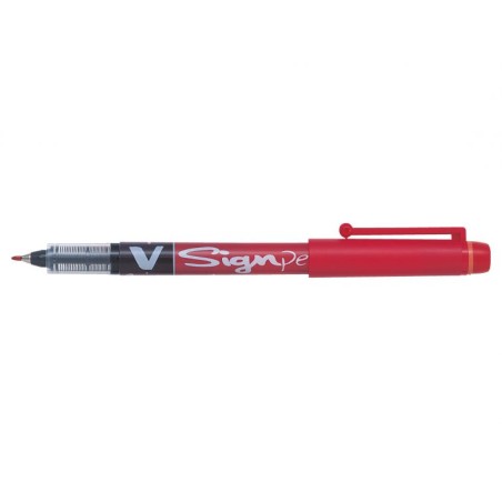 stylo fineliner rouge capuchon clip