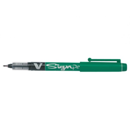 Stylo fineliner vert capuchon clip