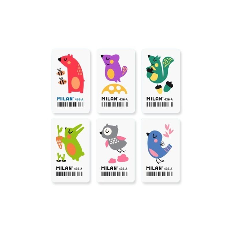 Gommes rectangulaires Milan 436A lot de 36 Gommes rectangulaires Milan 436A lot de 36