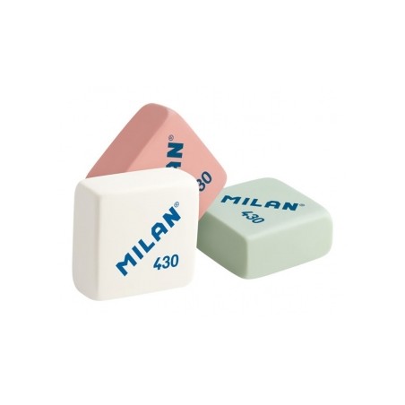 Trois gommes Milan formes couleurs