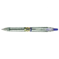 stylo bille transparent grip bleu