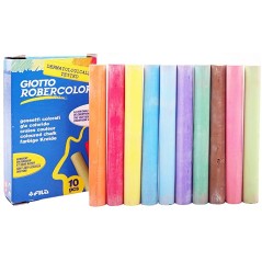 ✅ Giotto Robercolor Pack de 10 Craies de Couleur Rondes - Testées Dermatologiquement - Compactes et Durables - en stock
