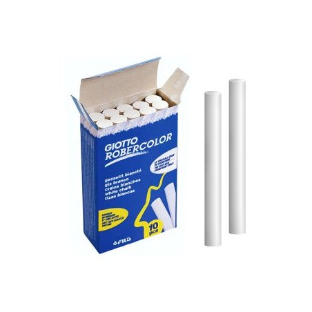 ✅ Giotto Robercolor Lot de 10 craies rondes blanches - Testées dermatologiquement - Compactes et durables coule en stock